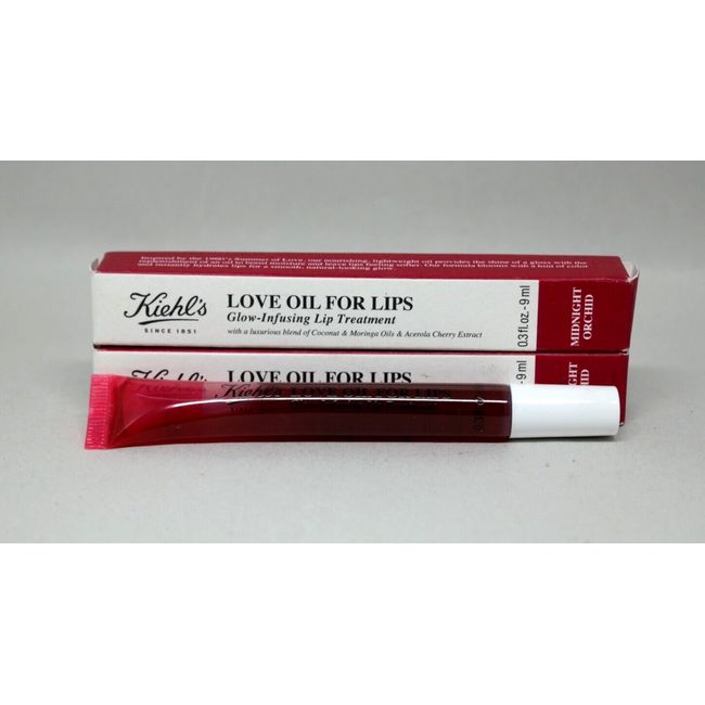 (LOT OF 2) Kiehl's LOVE OIL For LIPS Lip Treatment MIDNIGHT ORCHID 0.3 oz BOXED