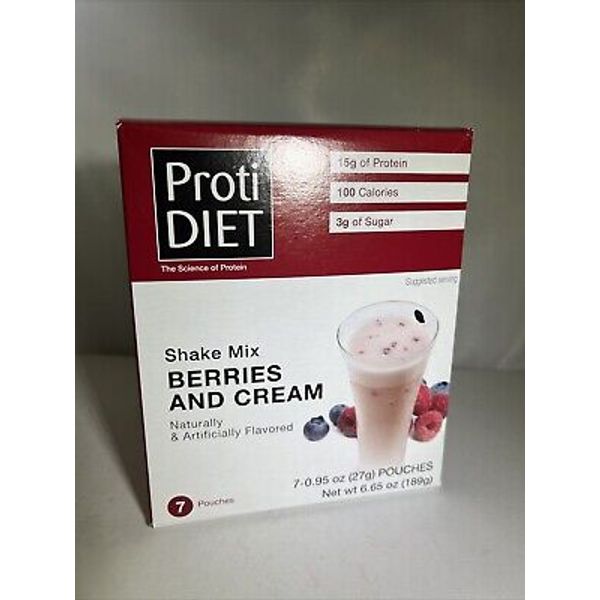 Proti Diet Berries And Cream Shake Mix Meal Replacement seven pack