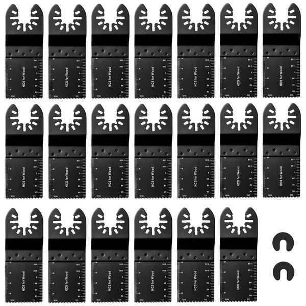 Goysen Oscillating Saw Blades, 20 Pcs Universal Quick Release Multi Tool Blades 35mm Wood Cutting Saw Blade