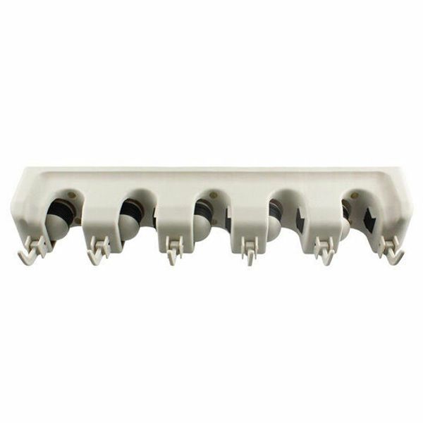 Indoor&Outdoor Mop Holder 5 Position with 6 Hooks PP Material Portable Holder