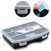 Navaris Plastic Storage Box - Stackable Organizer Case with Adjustable and Removable Divider Compartment for Tools, Small Items, Jewelry - 1 Box