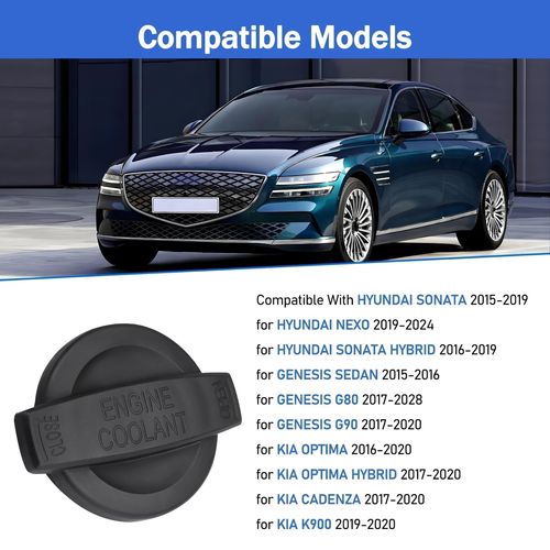 Panwarmoll Coolant Reservoir Cap Compatible With HYUNDAI GENESIS KIA SONATA NEXO SEDAN G80 G90 OPTIMA K900 2015-2024 Radiator Reservoir Cap Replace 25441B1000 25441-B1000