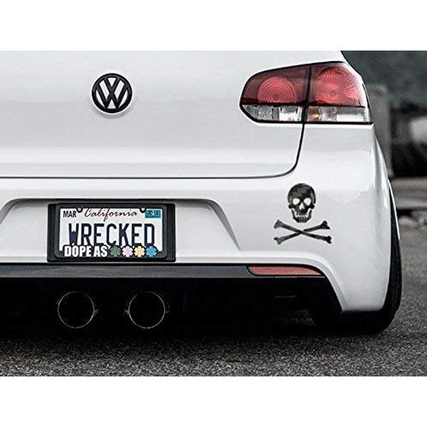Bumper Car Stickers Skull & Crossbones, Black Carbon