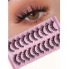 3D Mink False Eyelashes, Natural Wispy Look, 10 pairs, Reusable Dramatic Lashes
