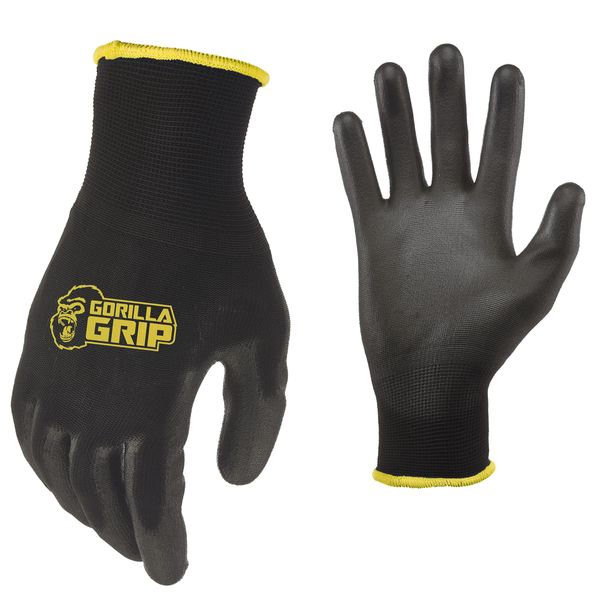 Gorilla Grip Gloves, Max Grip, All Purpose Work Gloves, Slip Resistant, Nylon Shell, Medium, 5 Pairs