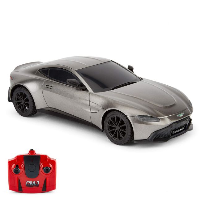 CMJ RC Cars™ Aston Martin Vantage Officially Licensed Remote Control Car. 1:24 Scale Grey