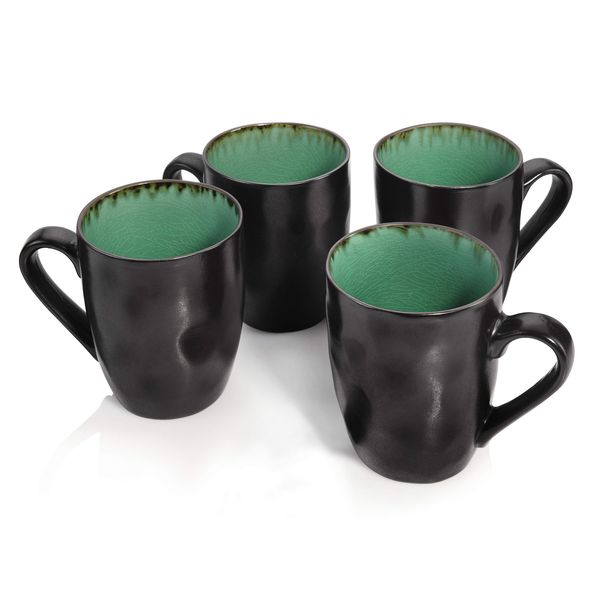Sänger | Kaffeebecher Set Palm Beach aus Steingut, 4-teiliges Kaffeebecher Set, Modernes & Einzigartiges Design 300ml | PREMIUM COLLECTION