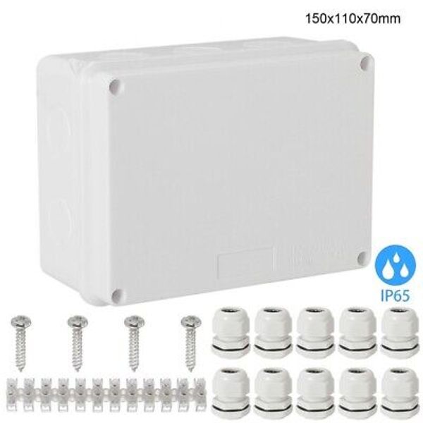 1pc ABS Junction Box Screw Cable Waterproof Ip66 Outdoor Electrical Enclosure