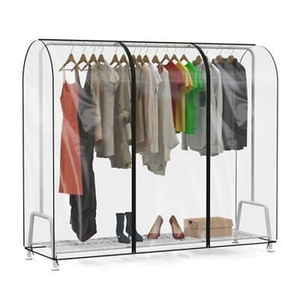 Clear Garment Rack Cover Dustproof Clothes Rack Cover Clear 72"L x 20"W x 60"H