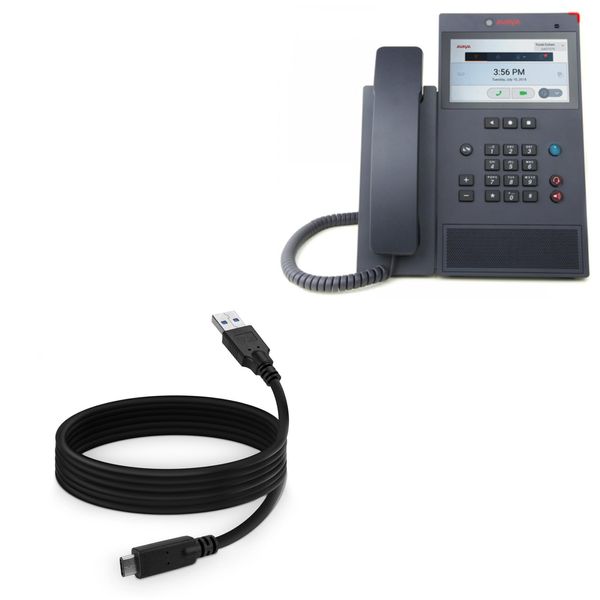 BoxWave Cable Compatible with Avaya K155 - DirectSync - USB 3.0 A to USB 3.1 Type C, USB C Charge and Sync Cable - 6ft - Black