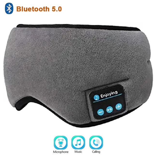 Sleep Headphones Breathable Bluetooth 5.0 Headband Sleeping  Headphones,Bluetooth 5.0 Wireless Music Eye Mask,for Side Sleepers Women  Men Office Gadgets Unique Gifts,with Adjustable Strap/Blue 