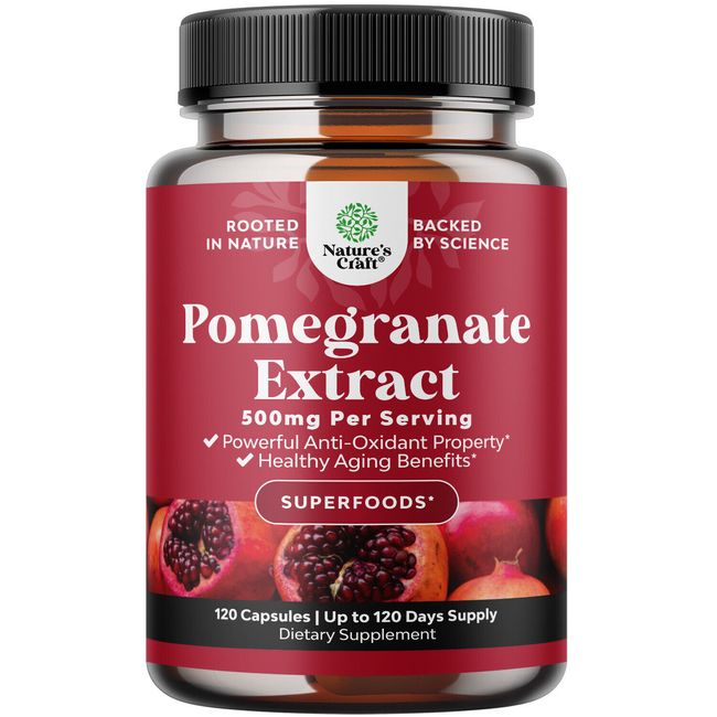 Advanced Antioxidant Superfood Pomegranate Supplement for Heart Health 120ct