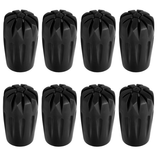 Crutch Capsule Non-Slip 8 Pieces Rubber Buffer for Hiking Poles, 4 Pairs Walking Stick Rubber Tips, Nordic Walking Poles Rubber Buffer for Hiking Poles, Replacement Rubber Buffer Crutches