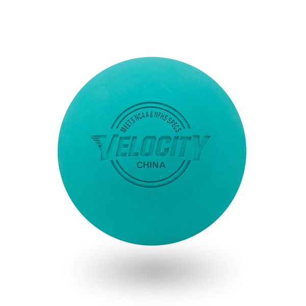 Velocity Massage Lacrosse Ball for Muscle Knots, Myofascial Release, Yoga & Trigger Point Therapy - Firm Rubber Scientifically Designed for Durability and Reliability - Teal, 3 Balls