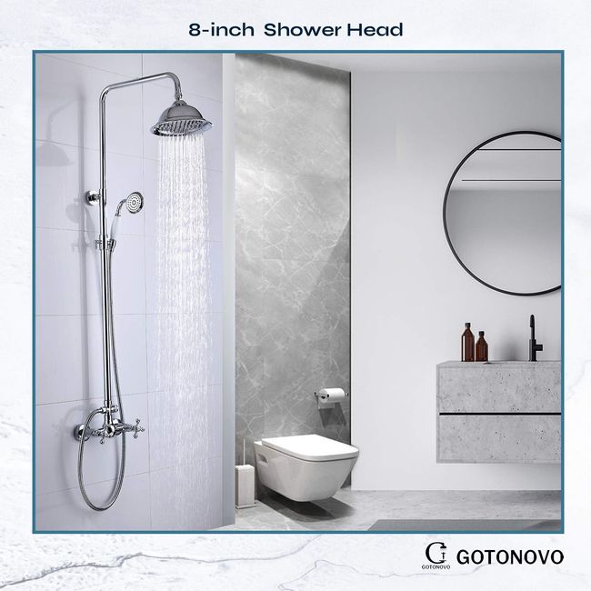 Rainfall Shower Fixture Wall Mount Bathroom Shower Faucet