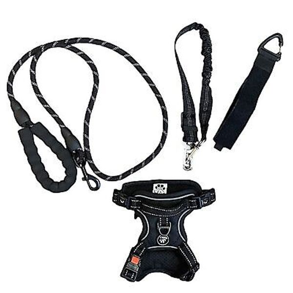 Dog Harness XS New, Adjustable Pet Seatbelt Car Safety Harness and Leash