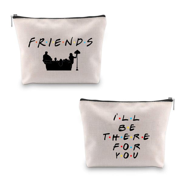 Lovely Friends Tv Gift Friends I'll Be There for You Friendship Make-Up Case Multifunction Pouch Present for Friends(Friends for You Bag EU)