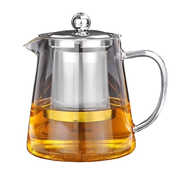 OBOR Tea Pot, Glass Teapot with Infuser, Teapot for Blooming and Loose Leaf, Small Teapot for 1 at Home/Office (450ml/15oz)