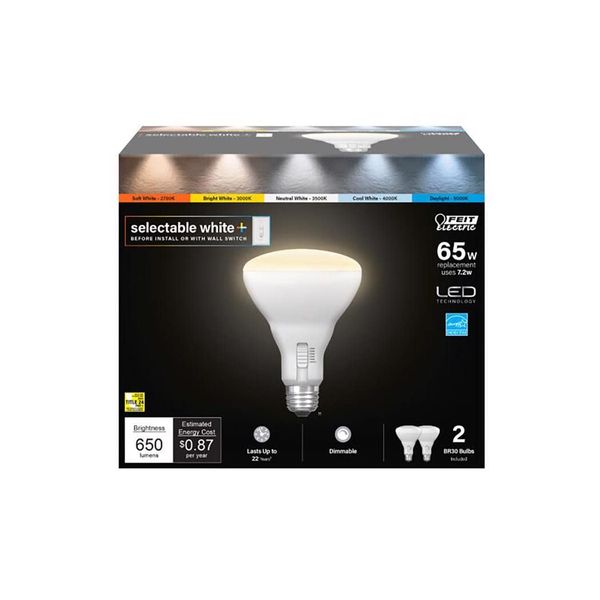 LED LGT BLB BR30 60W 2PK