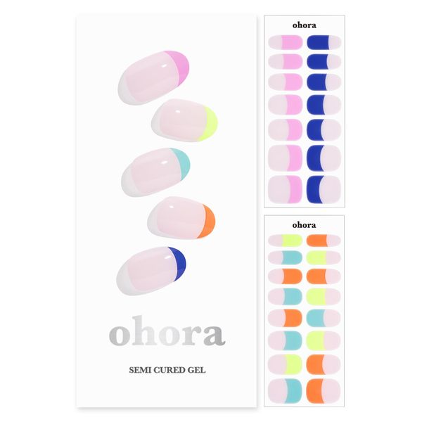 ohora official ND-002-G:N Rainbow French/ohora gelnails nail Ohola nail gel nail color nail seal gel nail seal nail parts gel nail kit color gel parts kit self nail sticker home nail design easy nail