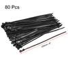 sourcing map Mount Head Cable Zip Ties 8 Inch Screw Hole Nylon Wire Strap Black 80pcs