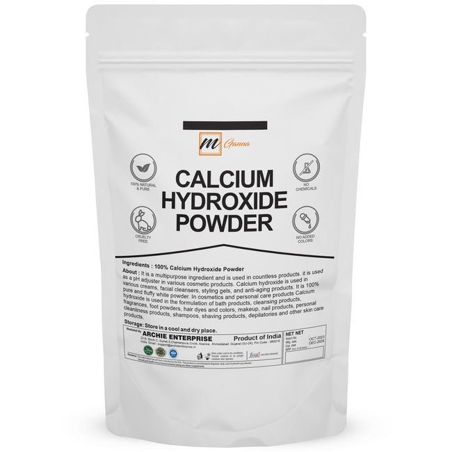 mGanna 100% Natural Calcium Hydroxide Powder for Creams, Lotions and Cosmetic Formulations 227 GMS / 0.5 LBS