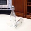 simpa 1L Vintage Style Clear Embossed Vertical Stripe Patterned Bottles with Swing Top Lids