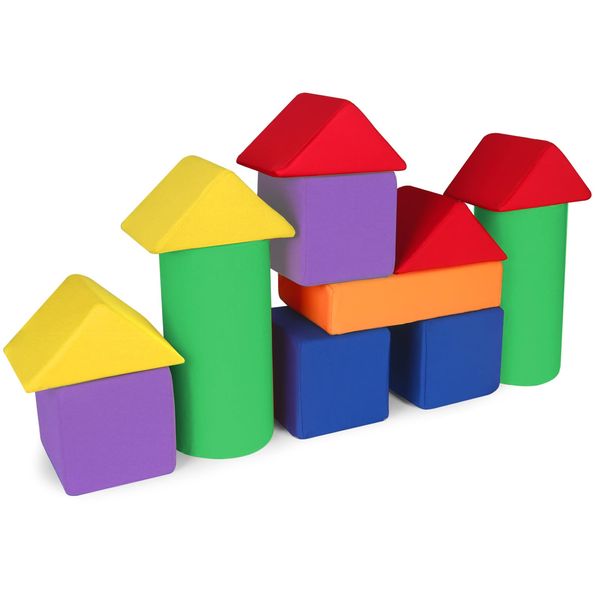 UHAPPYEE Toddler Foam Building Blocks, 4 Kinds of Shapes Colourful Stacking Block Sets for Kids, Soft Foam Building Blocks Throwing Toys