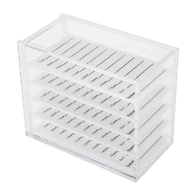 Eyelash Storage Box, 5 Layers Large Capacity Eyelash Extension Storage Box, Practical Professional Makeup Eyelashes 4.6x2.4x3.9inch