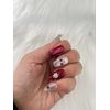 10pcs Handmade 3D Sweet Cherry Crystal Cat-eye Press On Nails, Short Square