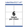 Avery® TrueBlock® Permanent Inkjet Shipping Labels, 8164, 3 1/3" x 4", White, Pack of 150