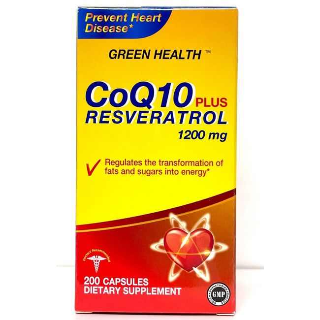 750 mg Co Q10 Plus Resveratrol 200 Capsules promotes Heart Health Exp 12-26 USA