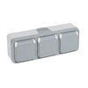 Legrand 191515 Plexo Triple Socket for Flush-mounting, Gray