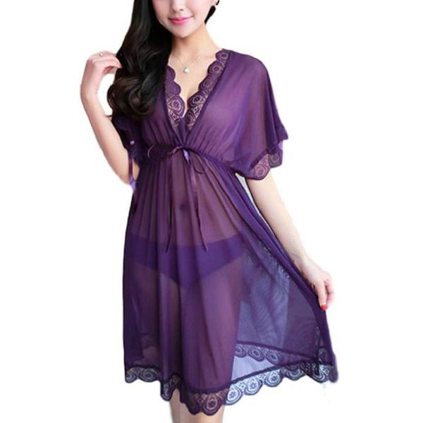 LOKALOKA Sexy Lingerie, Large Size, Nightwear, Babydoll, See-Through, Nightwear, XL - 3XL, purple