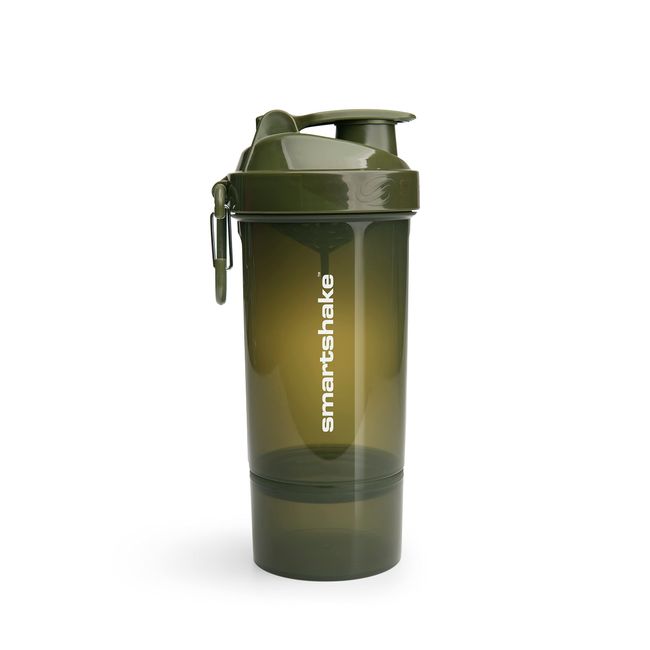 Smartshake Original 2GO One Protein Shaker Bottle 800 ml | Leakproof Gym Shaker Drink Bottle for Protein Shakes | BPA Free Protein Powder Shaker Cup for Men & Women | Army Green