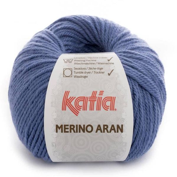 Merino Aran Wolle Katia blau Cod.45