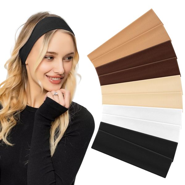 Tumurup Haarband Damen Sport, 10 Stück Stirnband Damen Dünn Elastisch Haarbänder Antirutsch Headband Weiches Hair Band Yoga Fitness Laufen