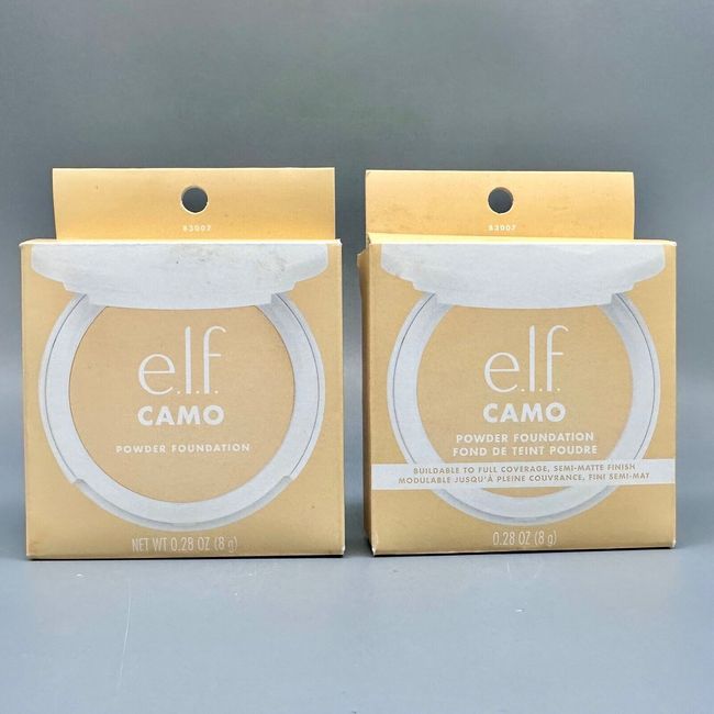 e.l.f. Camo Powder Foundation Fair 140 W w/ Mirror Opened Box 2PACK x 0.28oz