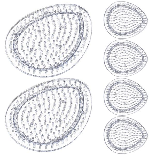 Healife Pack of 6 iron-on beads plates, ironing beads 5 mm, ironing beads templates, ironing beads stencils 9 x 7 cm, transparent egg shape