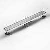 Linear Shower Drain 24" w/PVC Drain Base Brushed Stainless Steel Tile Inserted