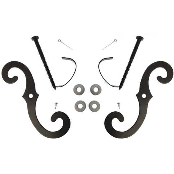 1 Set 7" Shutter Dogs (set of 2) S-Hooks Holdbacks window Hardware black