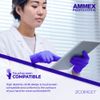 AMMEX Indigo Nitrile Disposable Exam Gloves, 3 Mil, Latex/Powder Free, Food-Safe, Textured, Non-Sterile, X-Large, Box of 100