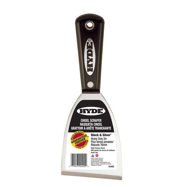HYDE Hyde-02400 02400 2400 Stiff Chisel Scraper, 3", 3 Inch, No Color