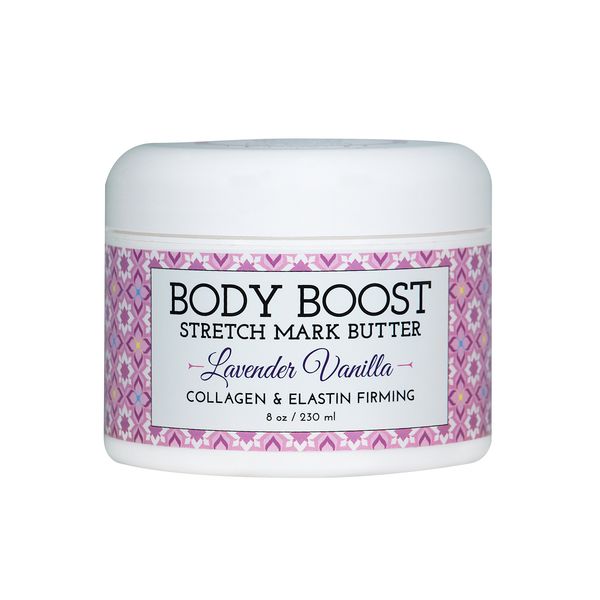 Body Boost Lavender Vanilla Stretch Mark Butter 8 oz.- Treat Stretch Marks and Scars- Pregnancy and Nursing Safe- with Shea Butter