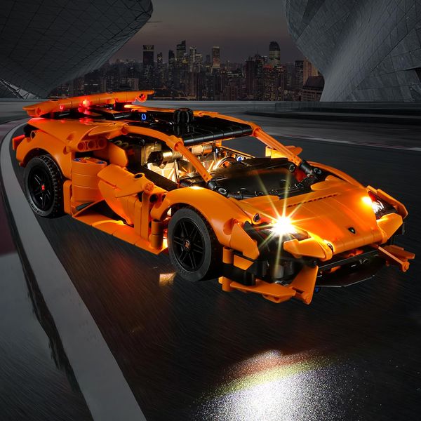 Vaodest LED Light for Lego 42196 Lamborghini Huracán Tecnica Orange Car Set,Design and Configuration Compatible with Model 42196 (LED Light Only, Not Building Block Kit)