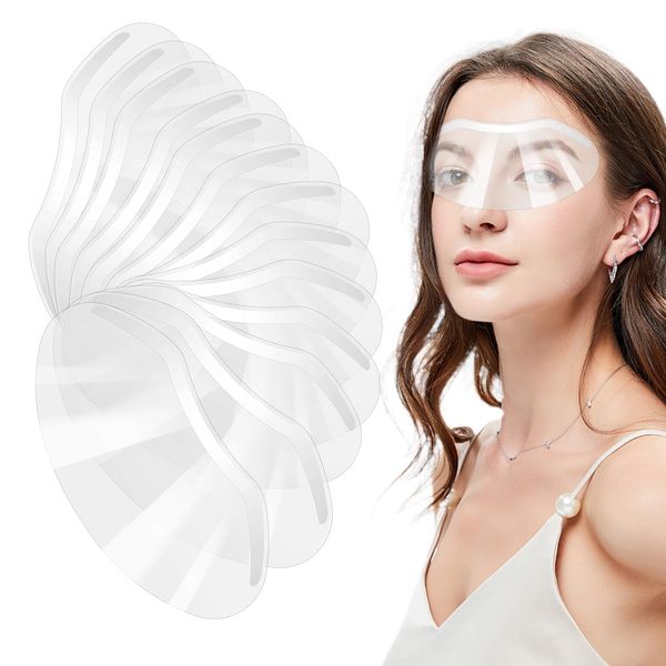 AHQiZFX 100 Pcs Shower Face Eye Shields, Eyebrow Covers Protector Eyelash Extensions Shower Face Protector Makeup Protective Microblading Shower Visor for Salon Eyelid Aftercare Hairspray