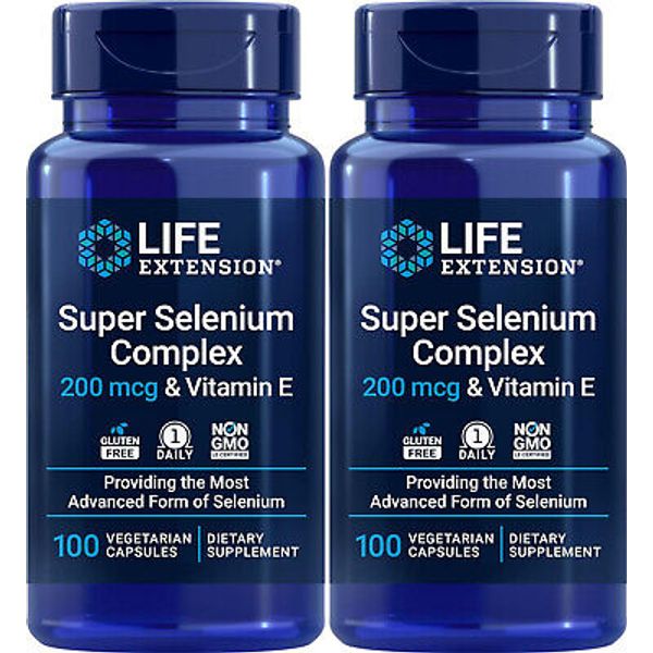 Life Extension Super Selenium Complex 200 mcg&Vitamin E,100 Veg Caps (Pack of 2)