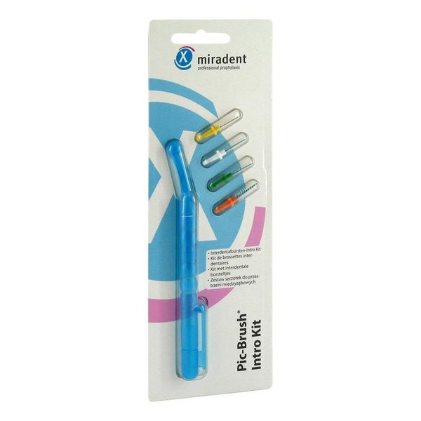MIRADENT Interd.Pic-Brush Intro Kit 1H+4B.tra.blau 1 St