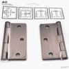 Warwick 3 Pack 3 Inch Door Hinges, Square Corner, Bronze DA3011BZ