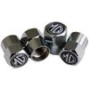 MG Black and Silver Chrome Wheel Valve Dust Caps